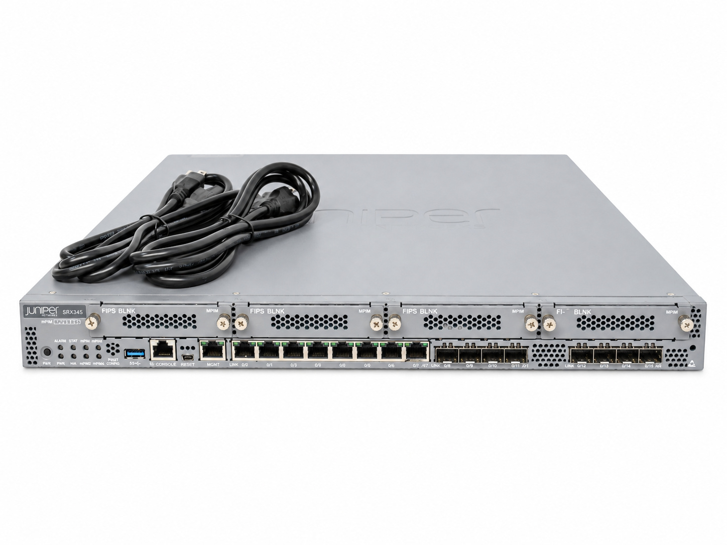 Juniper SRX gateway with a coiled cable