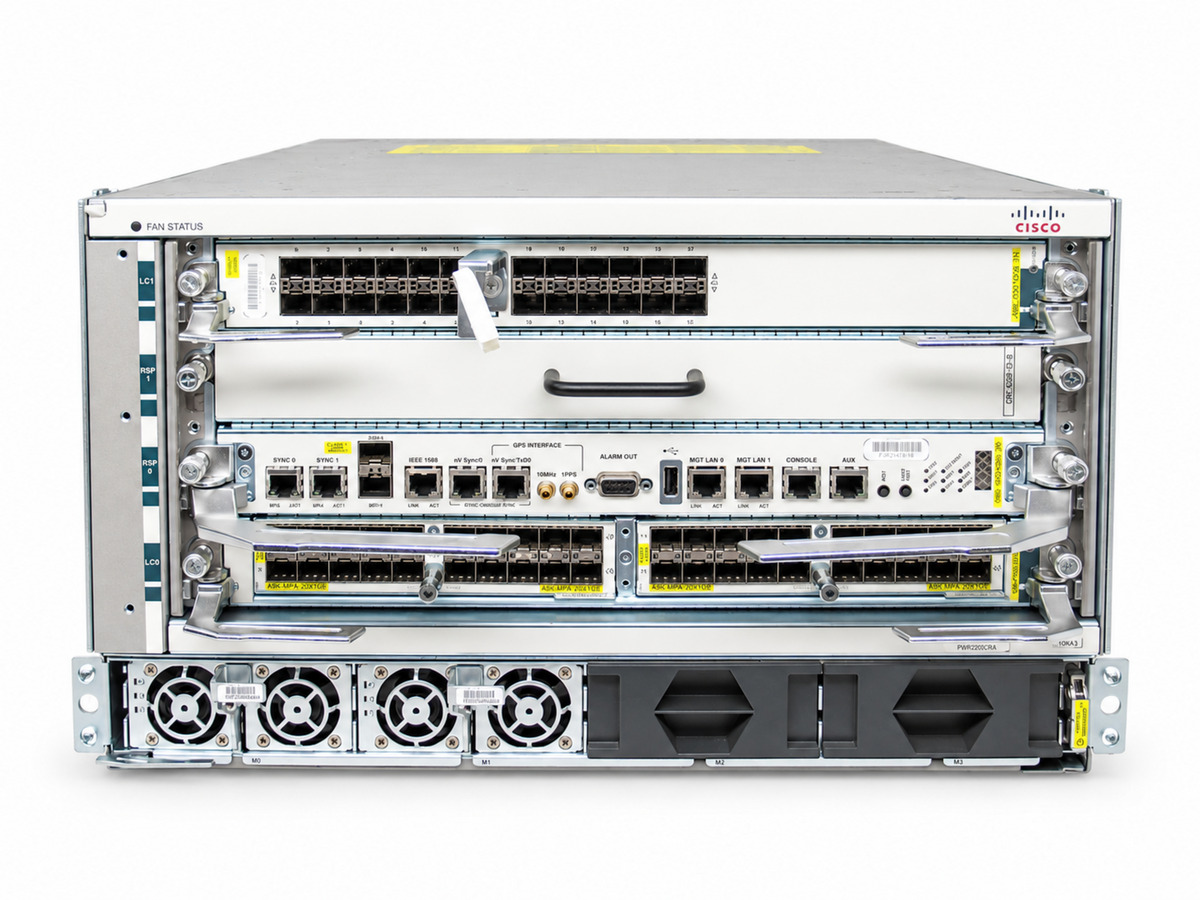 Cisco aggregation routing hardware with installed modules