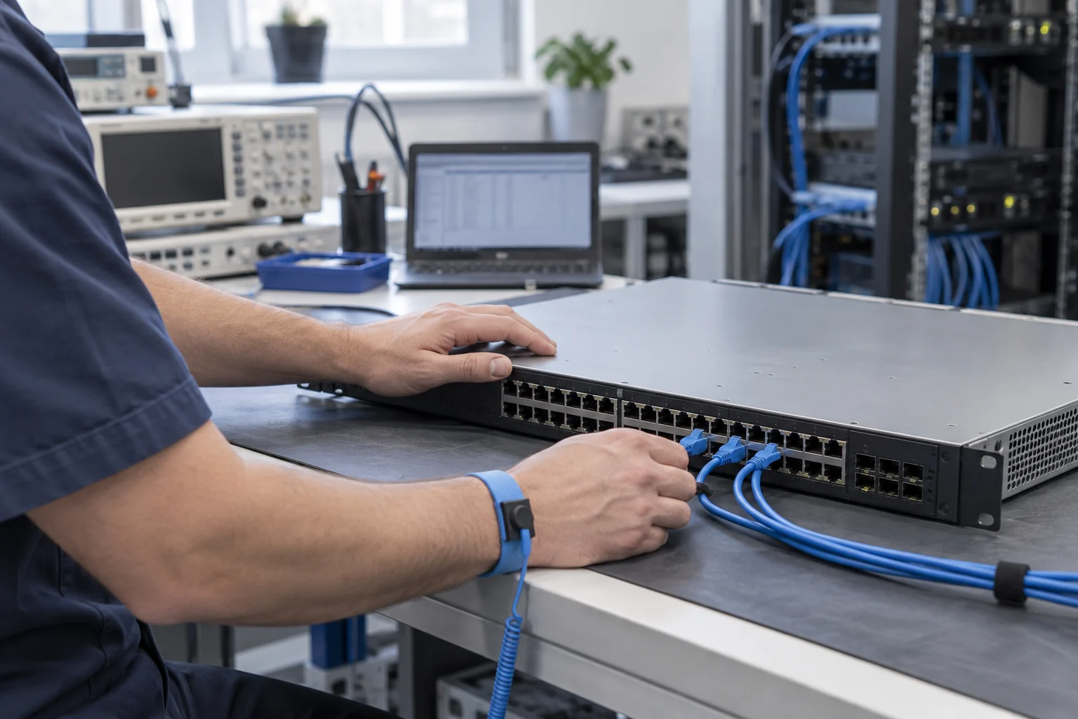 network hardware testing scene